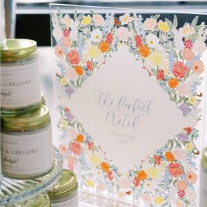 Custom Floral Acrylic Wedding Favor Sign